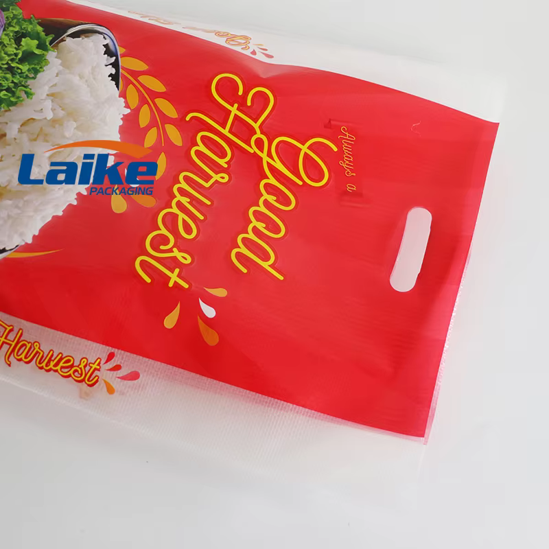 Custom Empty 5kg 10kg 25kg Bopp Laminated PP Woven Polyethylene Rice Packing Bag Sack Plastic Bags for Rice Packaging