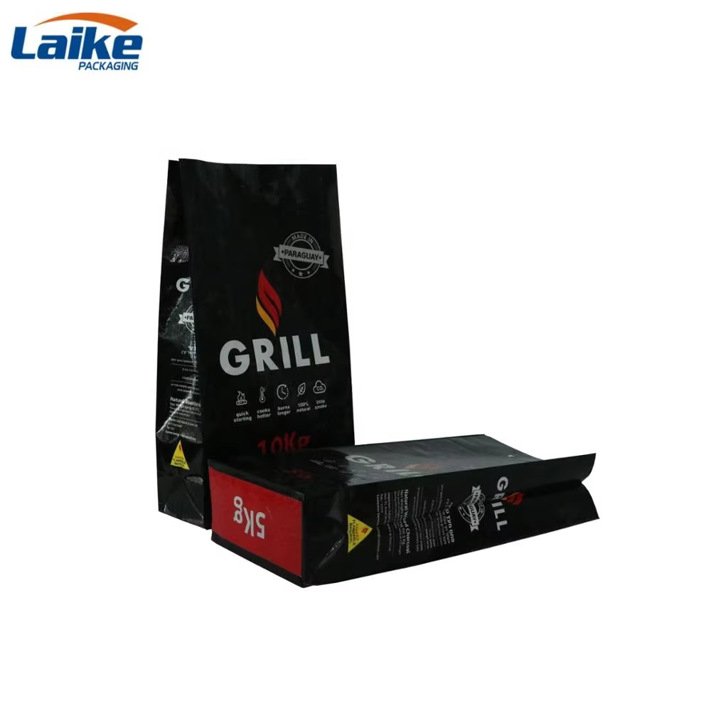 Custom Printed 4kg 5kg 7kg Bopp Laminated pp Woven Bbq Lump Charcoal Briquettes Packing Bag Polypropylene Woven Charcoal Bag