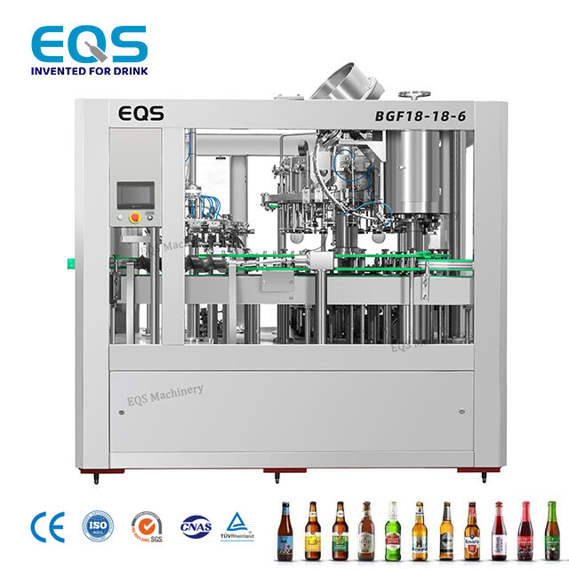 Máquina automática de lavado, llenado y sellado de botellas de vidrio para cerveza de 2000BPH
