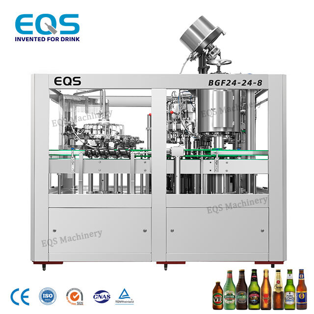 Máquina automática de lavado, llenado y sellado de botellas de vidrio para cerveza con tapa de anilla de 4000BPH