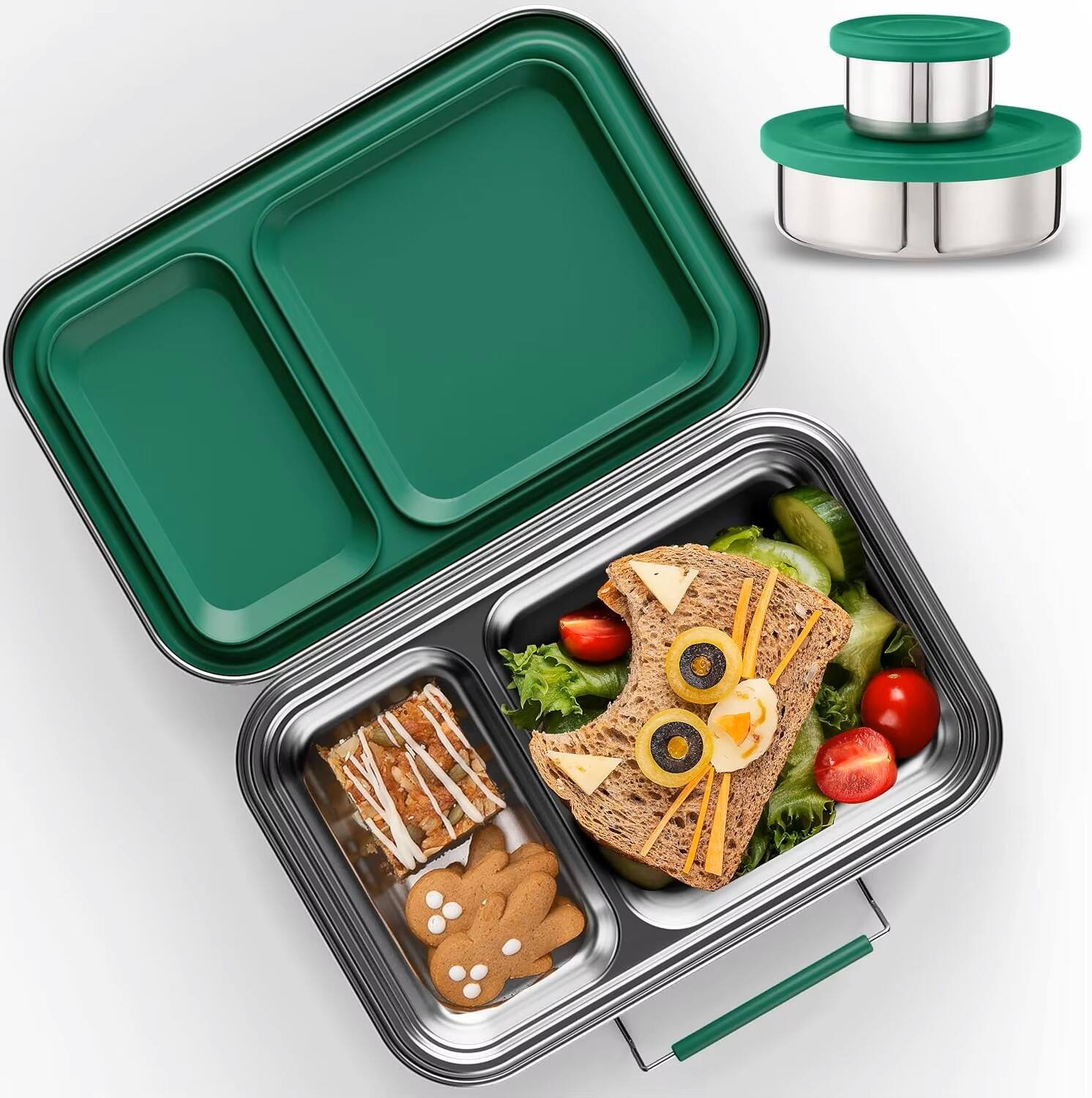 AOHEA Stainless Steel Bento Box Kids, BPA Free 2 Compartments Toddler Lunch Box, Metal Lunch Containers for Kids, Eco-friendly.jpg