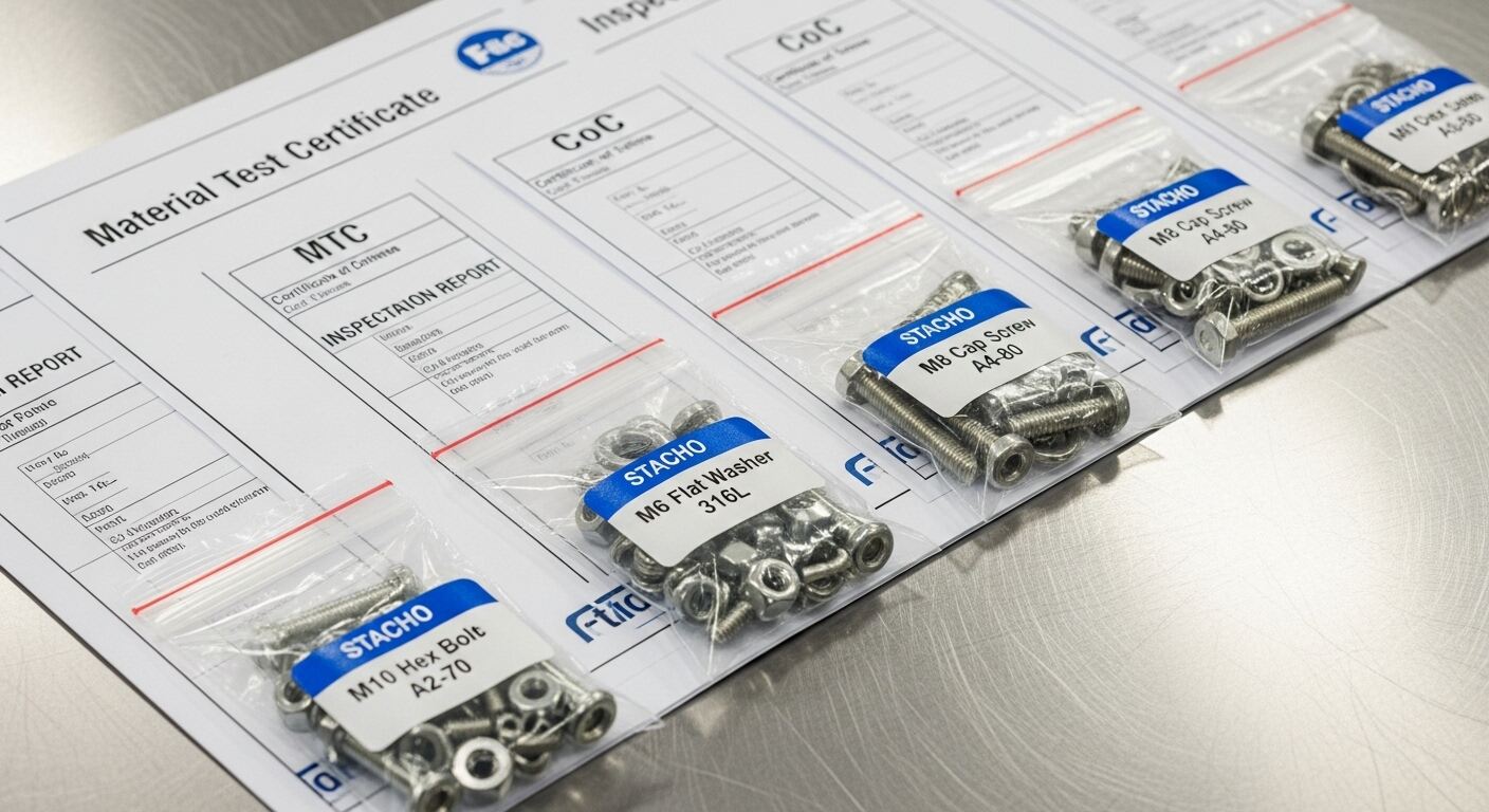 ¿Por qué es crucial la certificación del material para los sujetadores de acero inoxidable?