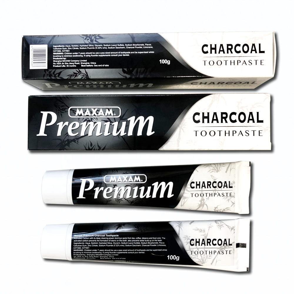 PT-PM-100C MAXAM PREMIUM CHARCOAL TOOTHPASTE 100 GRAMS