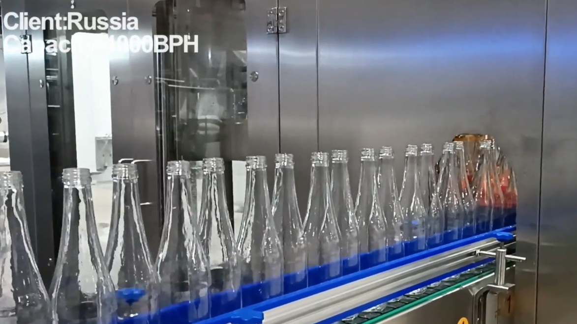 Beverage glass bottle lemon water filling capping machine