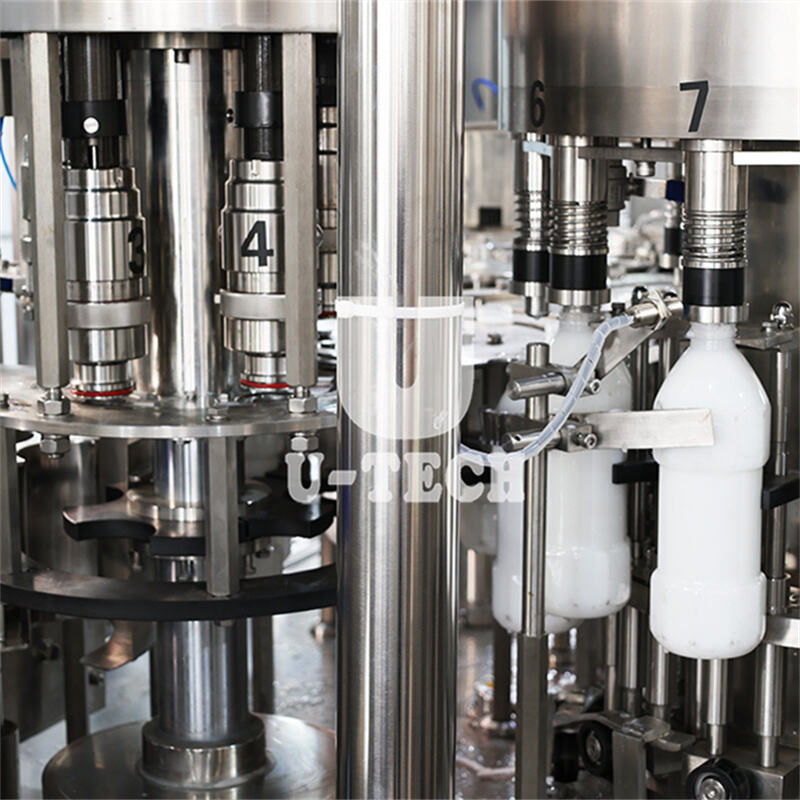 Mesin pengisian, pengemasan, dan penutup botol susu segar murni otomatis rotary 3 in 1 untuk hewan peliharaan kecil