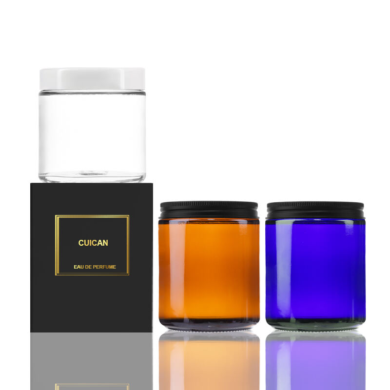 500ml 1L 1200ml Bernsteinfarbene Glas-Kerzenbehälter Großhandel
