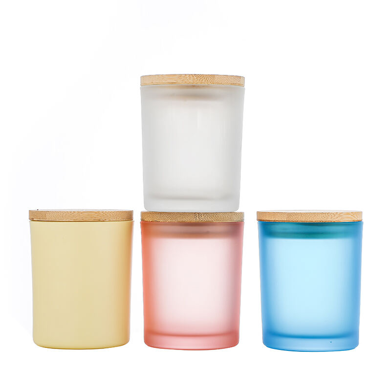 Individuelle 220ml Luxus irideszierende Regenbogen-Glas-Kerzenbehälter leer