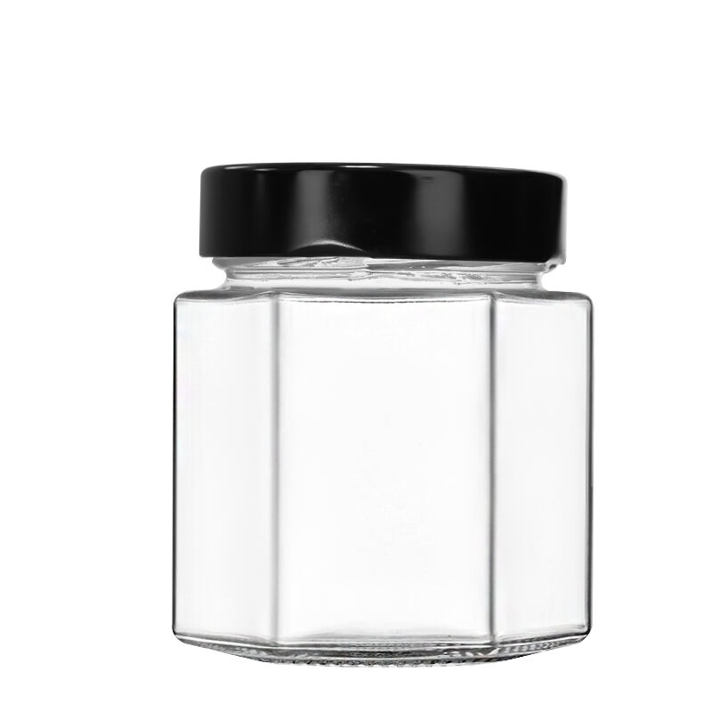 Quadratisch 50ml 100ml 500ml Chinesisches Sechseckglas Honigtopf