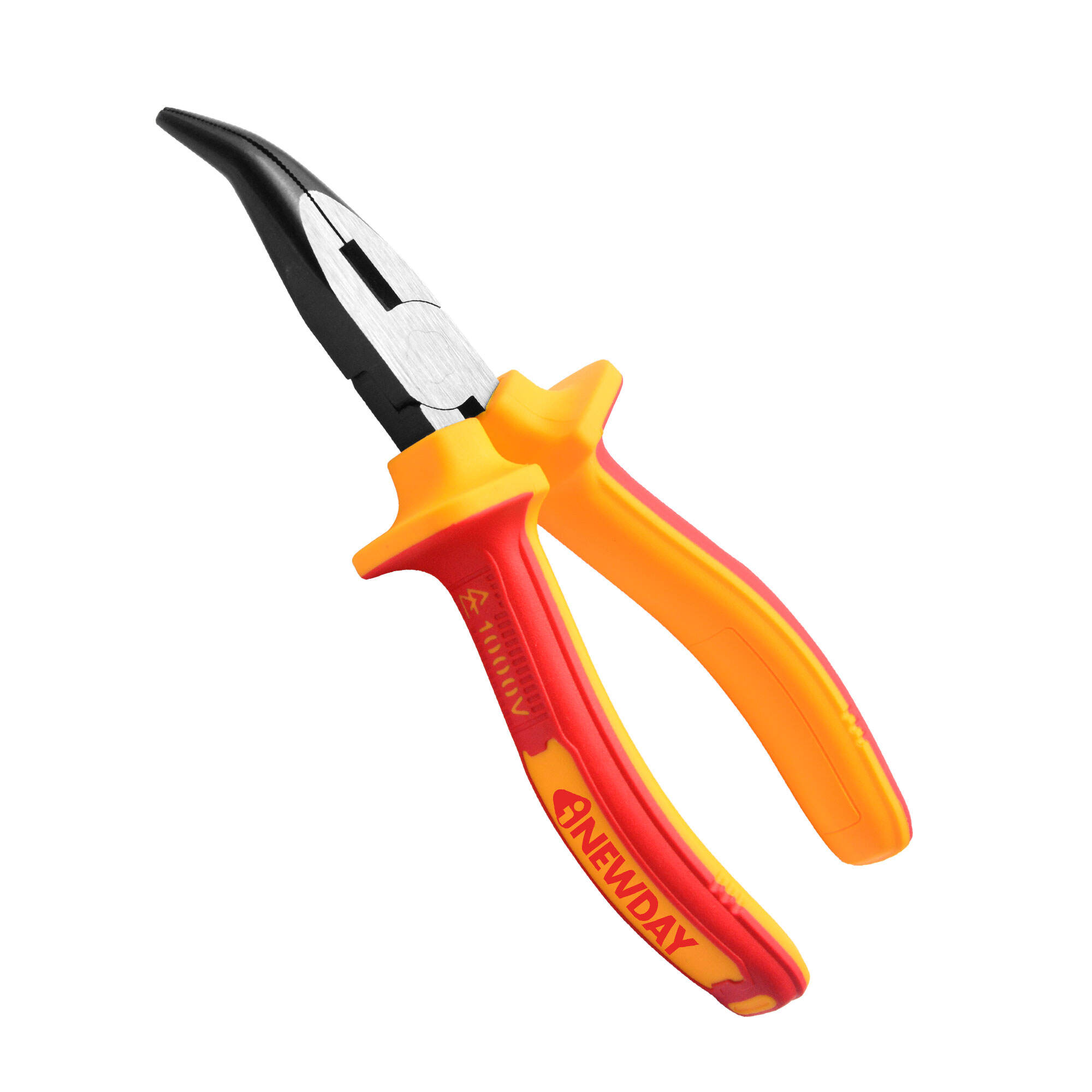 INSULATED SNIPE NOSE PLIERS WITH BENT JAWS