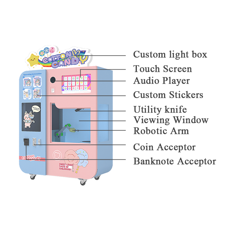 SUNZEE Hot Selling Professional Fully Automatic Cotton Candy Machine Factory Vending Machine