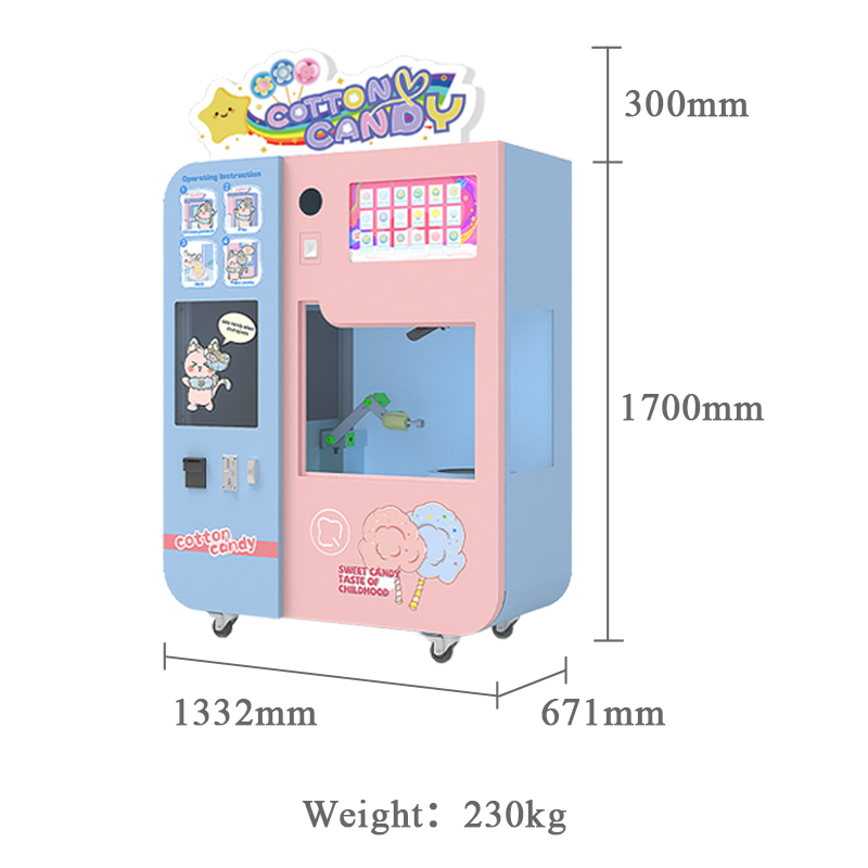 SUNZEE Hot Selling Professional Fully Automatic Cotton Candy Machine Factory Vending Machine