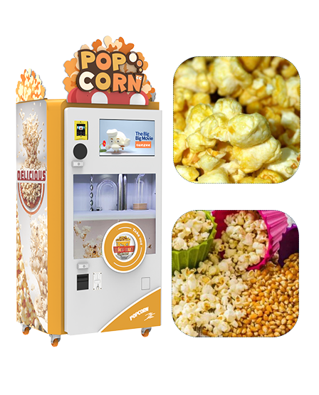 Sunzee 6 flavors touch screen smart popcorn machine automatic popcorn vending machine professional commercial catering