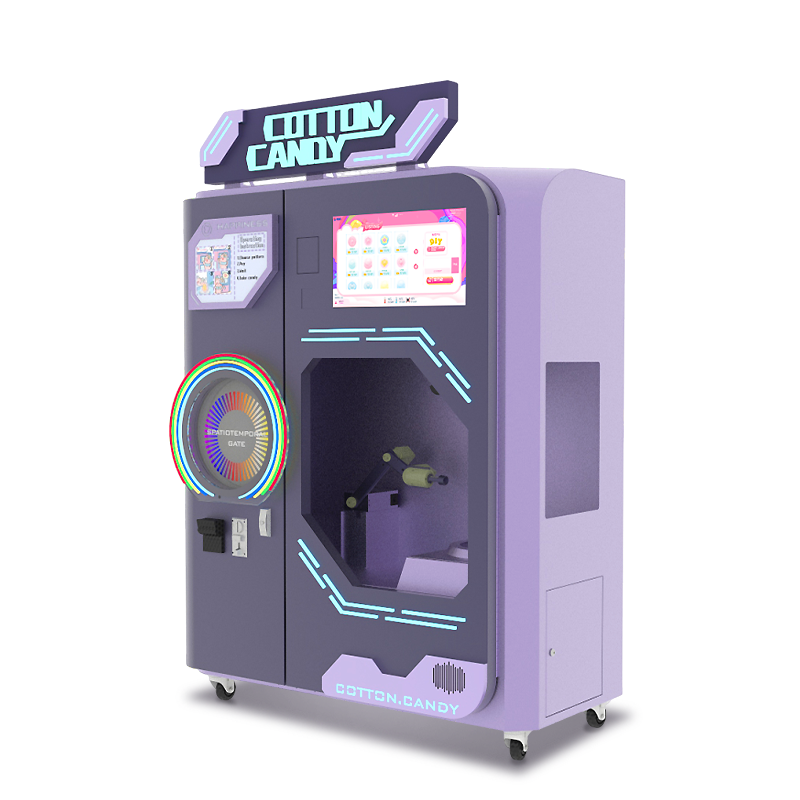 Commercial Cotton Candy Floss Machines Robot Arm Sugar Making Trade Fully Automatic Cotton Candy Vending Machine