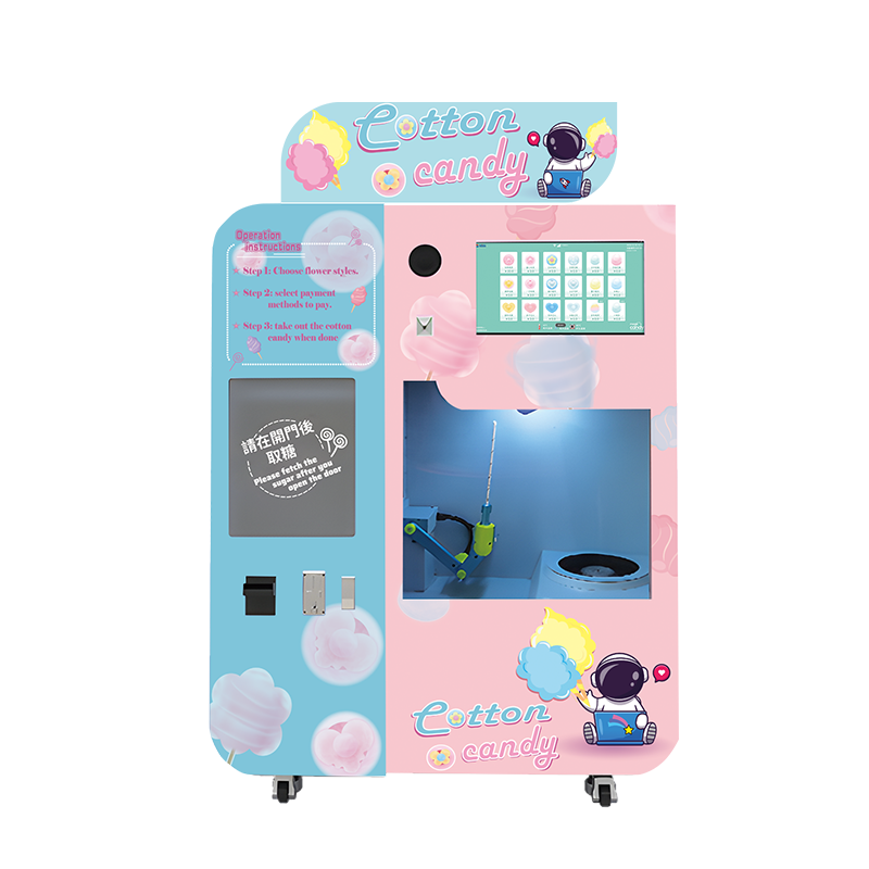 Coin Operated Smart Large Commercial Full Automatic Cotton Candy Making Machine Cheap New Professional Cotton Candy Machine