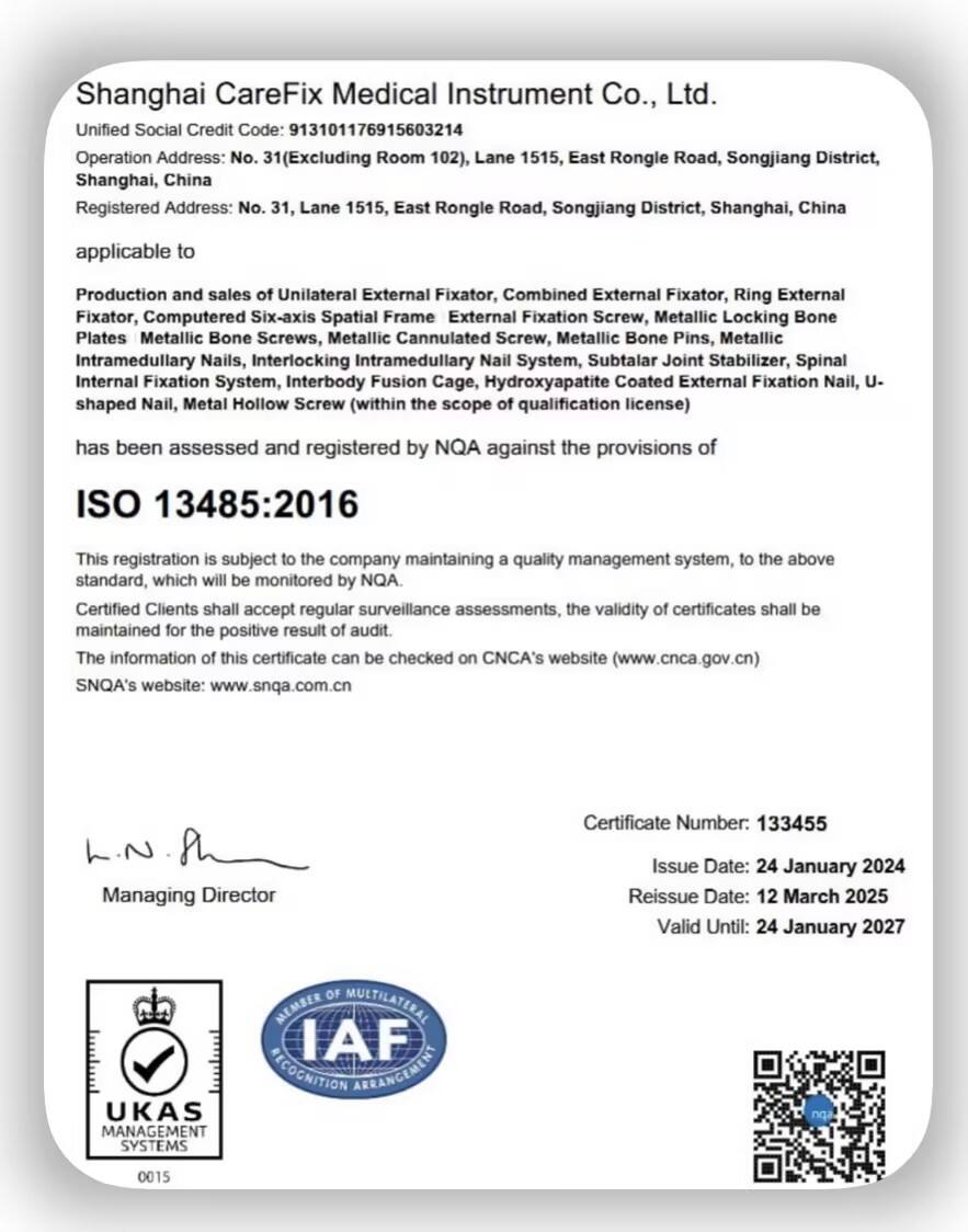Certificate of Registration  ISO 134852016