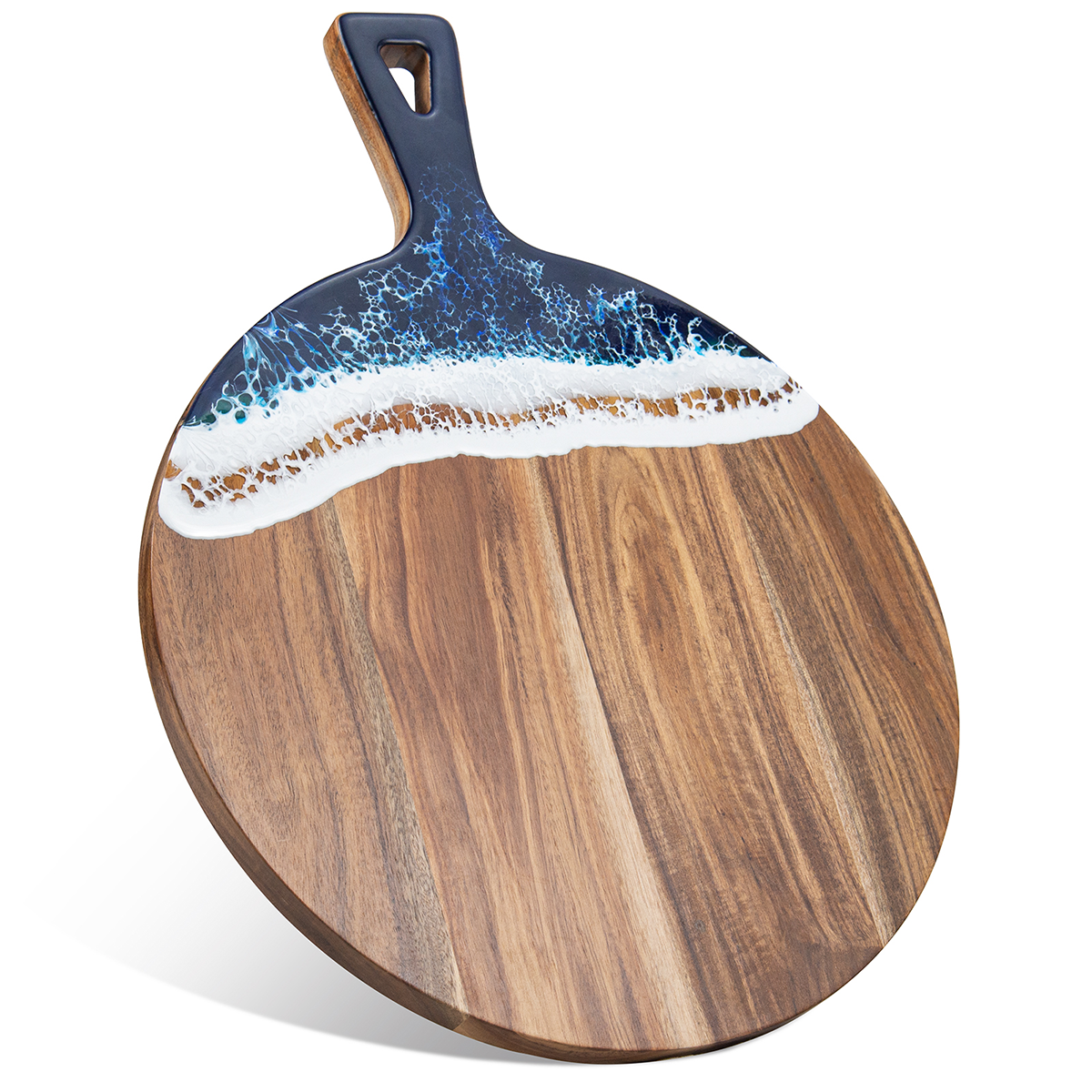 FDA Food-Grade Round Resin Ocean Art Cutting Board