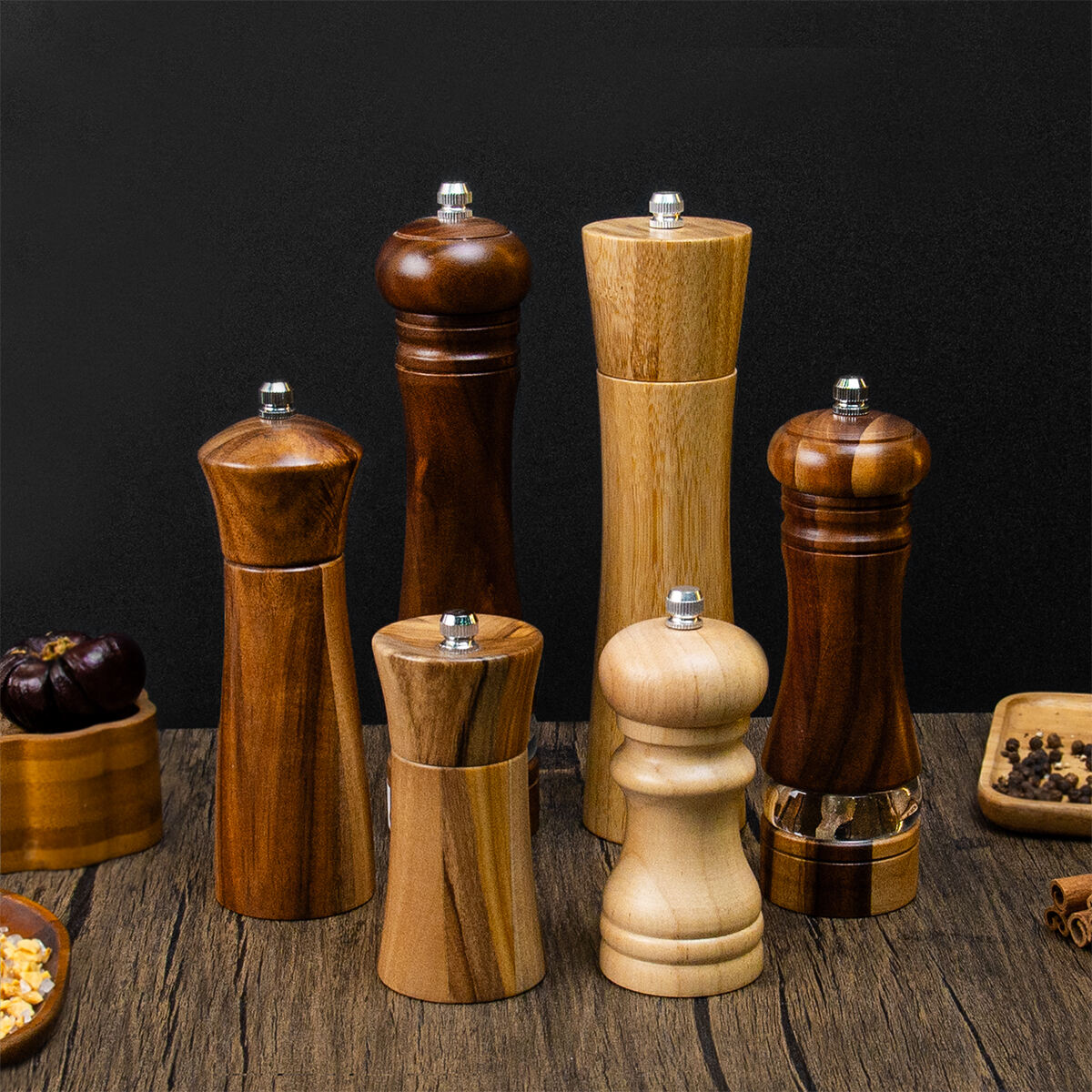 Elevate Your Culinary Experience with Our Wood Pepper and Salt Grinders