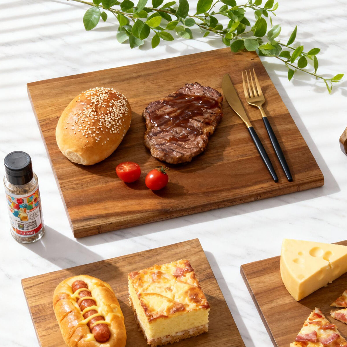 acacia wood cutting board set with stand   3 piece book shaped design for kitchen decor  use-0