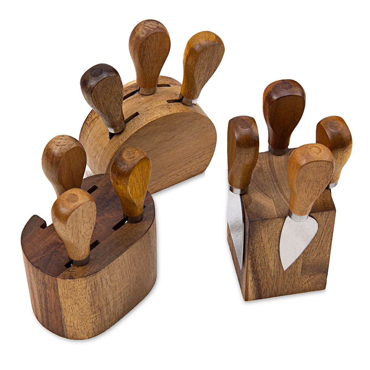 Acacia Wood Cheese Knife Set with Holder 3-Piece for Amazon FBA & OEM