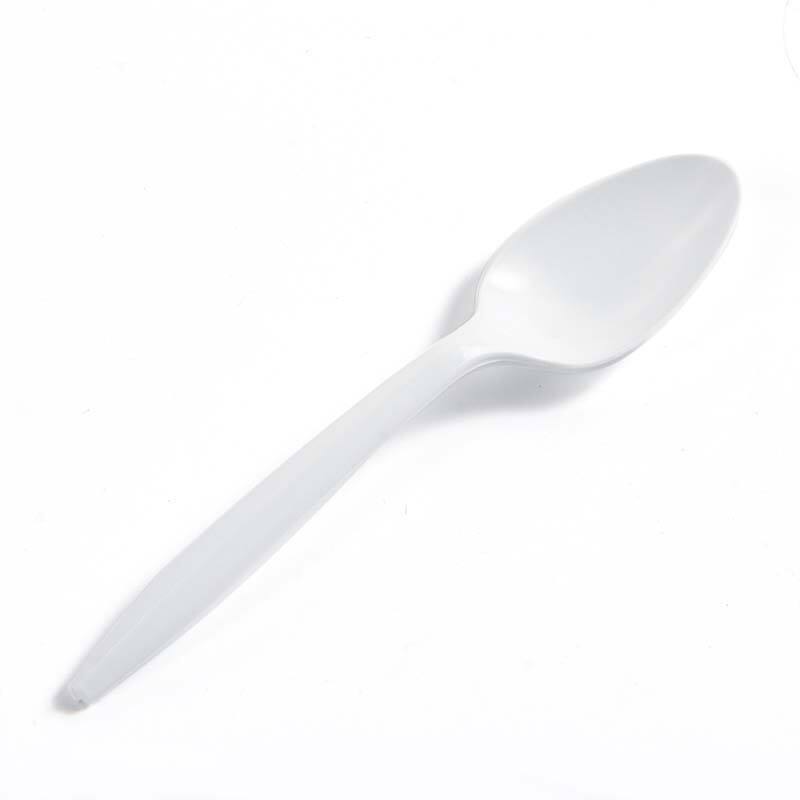 2.5g PP Plastic Medium Weight Cutlery White Disposable Tea Spoon