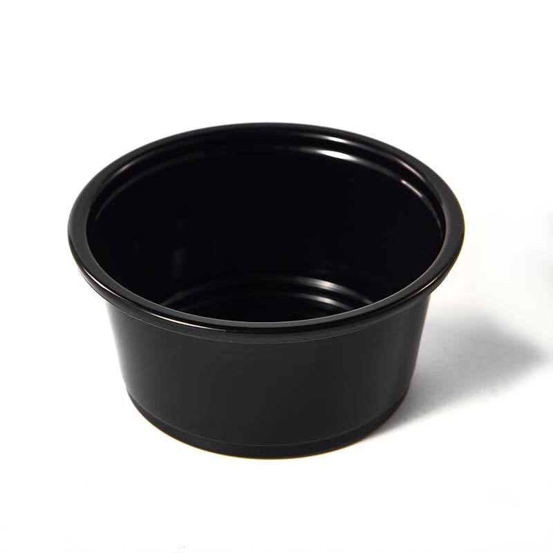 2 oz PP Black Plastic Portion Sauce Cup