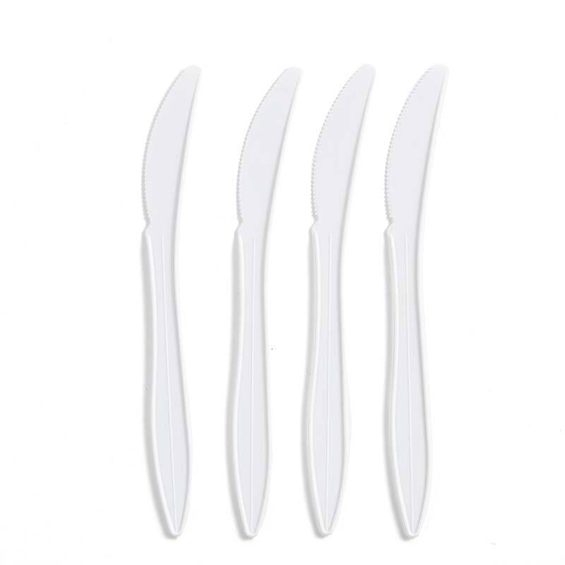 2.5g PP Plastic Medium Weight Cutlery White Disposable Knife