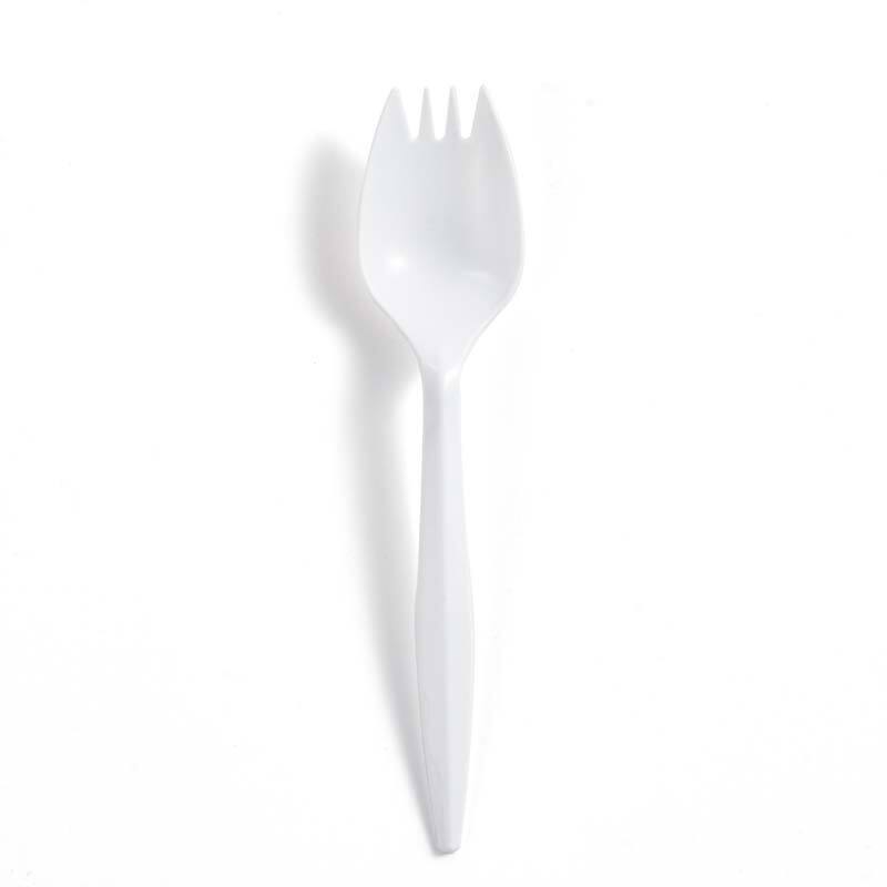 2.5g PP Plastic Medium Weight Cutlery White Disposable Spork