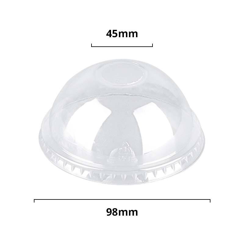 98mm PET Plastic Dome Lids For 14oz 16oz 20oz 24oz Cup