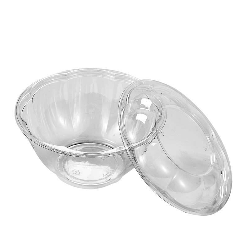 32 oz PET Plastic Fruit Salad Bowl With Lids