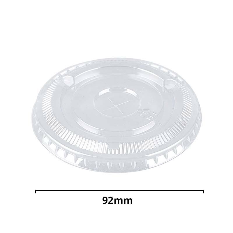 92mm PET Plastic Flat Lids For 9 oz 12 oz Cup