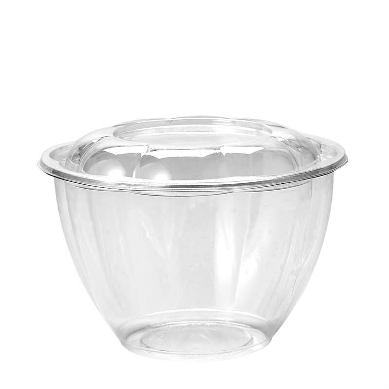 48 oz PET Plastic Fruit Salad Bowl With Lids