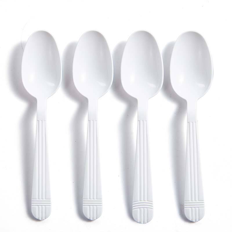 PP Plastic Heavy Weight White Disposable Tea Spoon