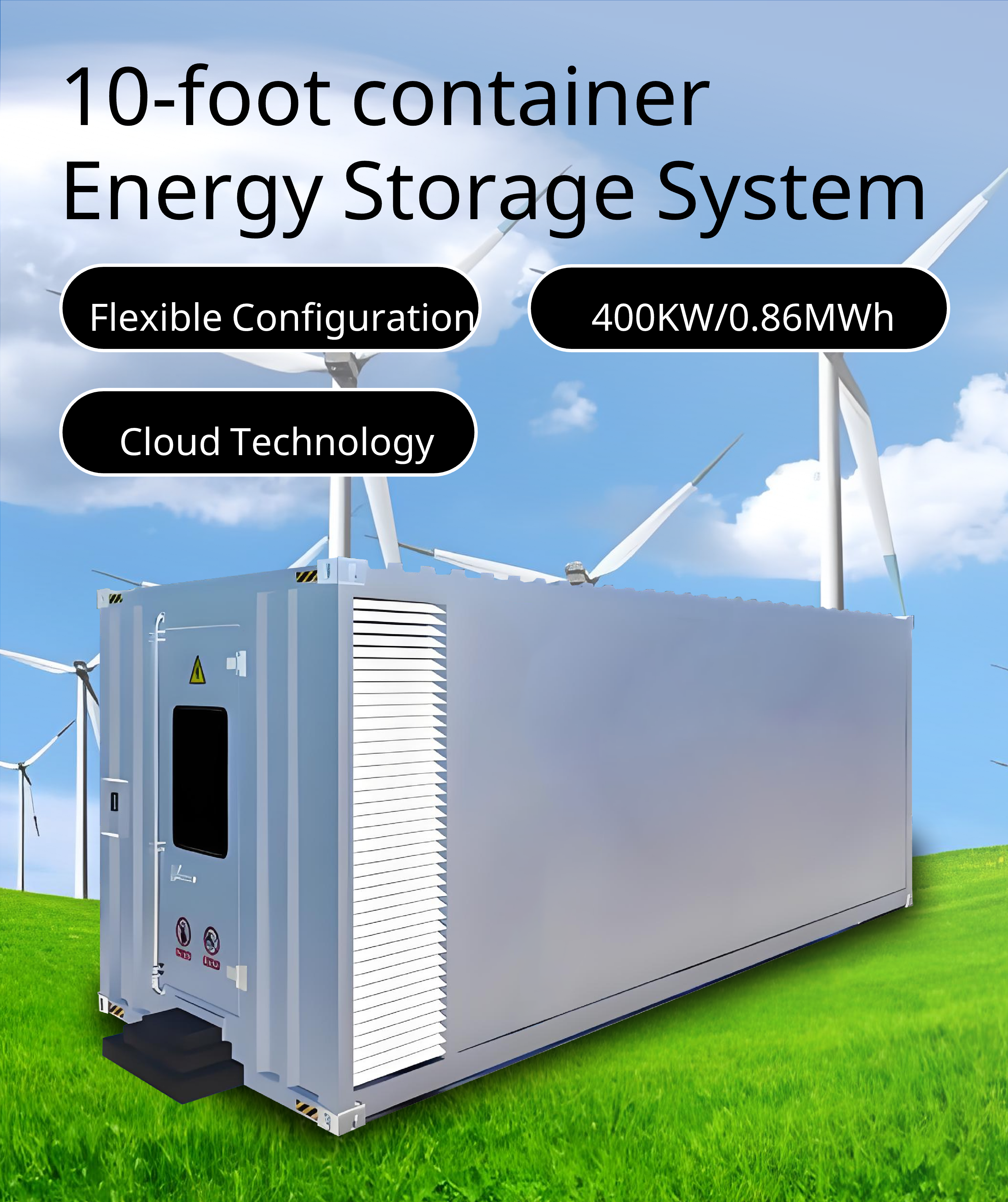 Industrial Commercial 10HC Container Battery Storage Air Cooling Energy Storage System Powered Storage Container
