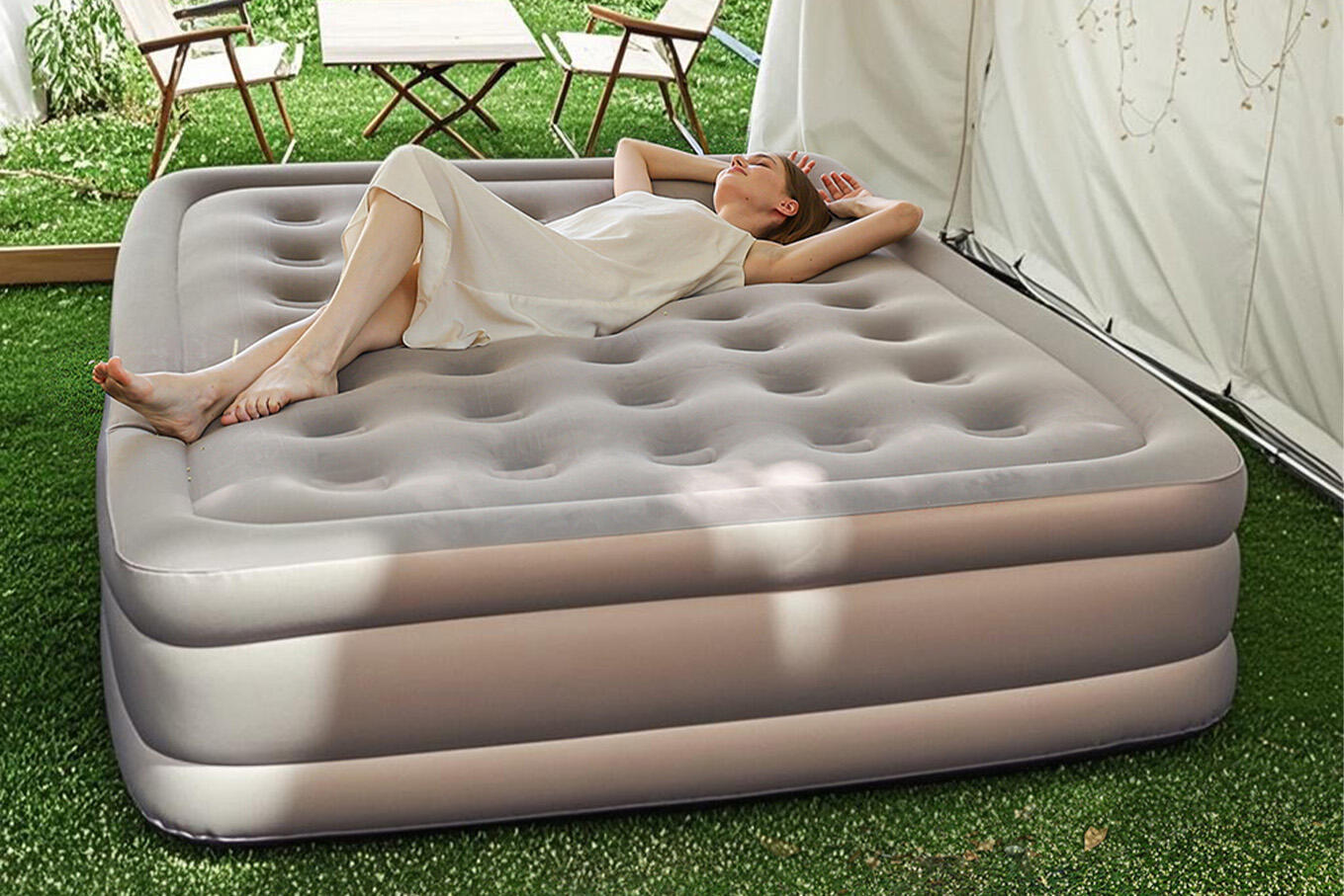 Camping Self Inflating Mattress Inflatable Air Bed With Built-In Rechargeable Pump