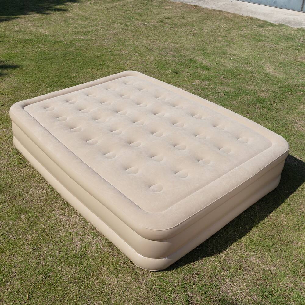 Inflatable Airbed With Built-In Rechargeable Pump Camping Twin Size Blow Up Air Bed Mattress