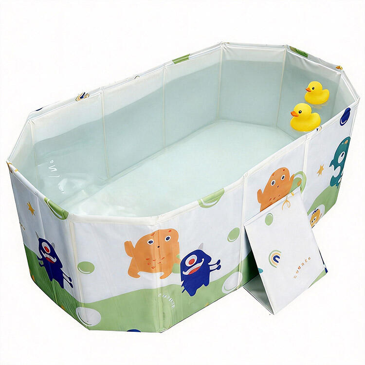 Oval Collapsible Baby Bathtub Eco Friendly Portable Foldable Kids Swimming Pool Tub