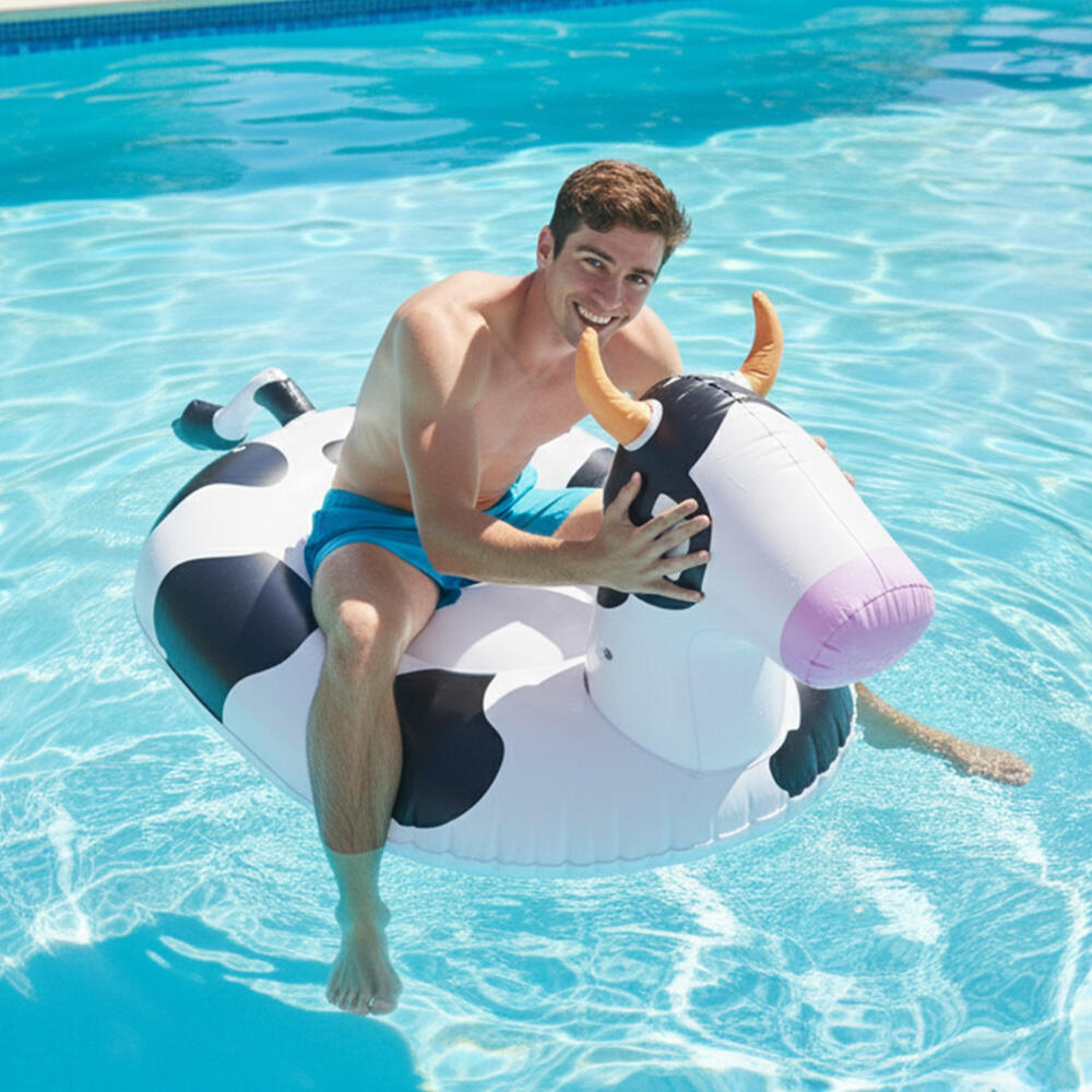 Big Size Inflatable PVC Cow Pool Float High Qualitu Fun Water Floating Ride on 
