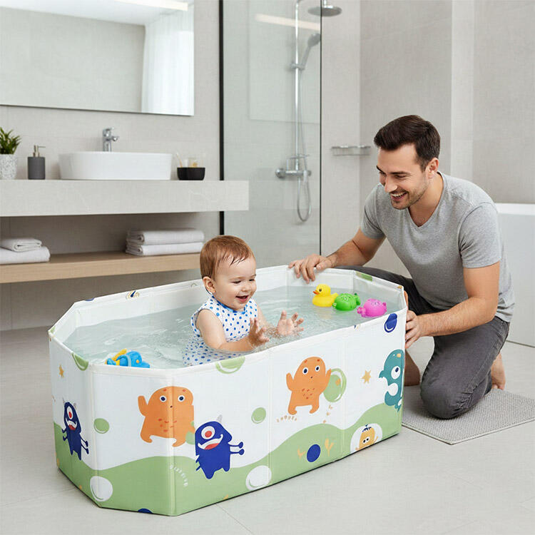 Oval Collapsible Baby Bathtub Eco Friendly Portable Foldable Kids Swimming Pool Tub