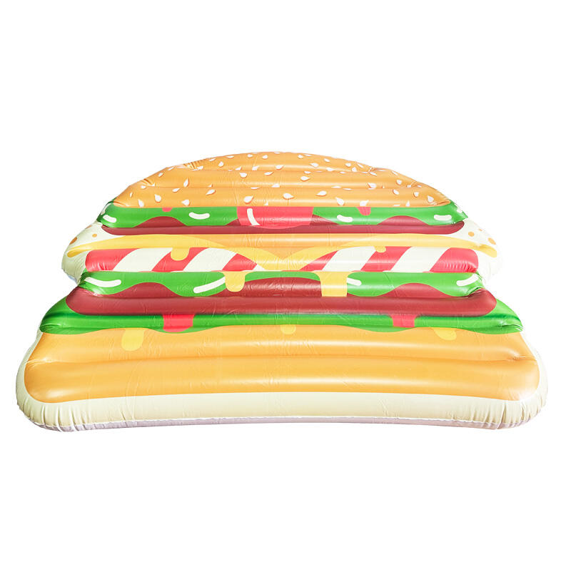 Large Pool Float Mat Inflatable Hamburger Pool Float for Kids and Adults