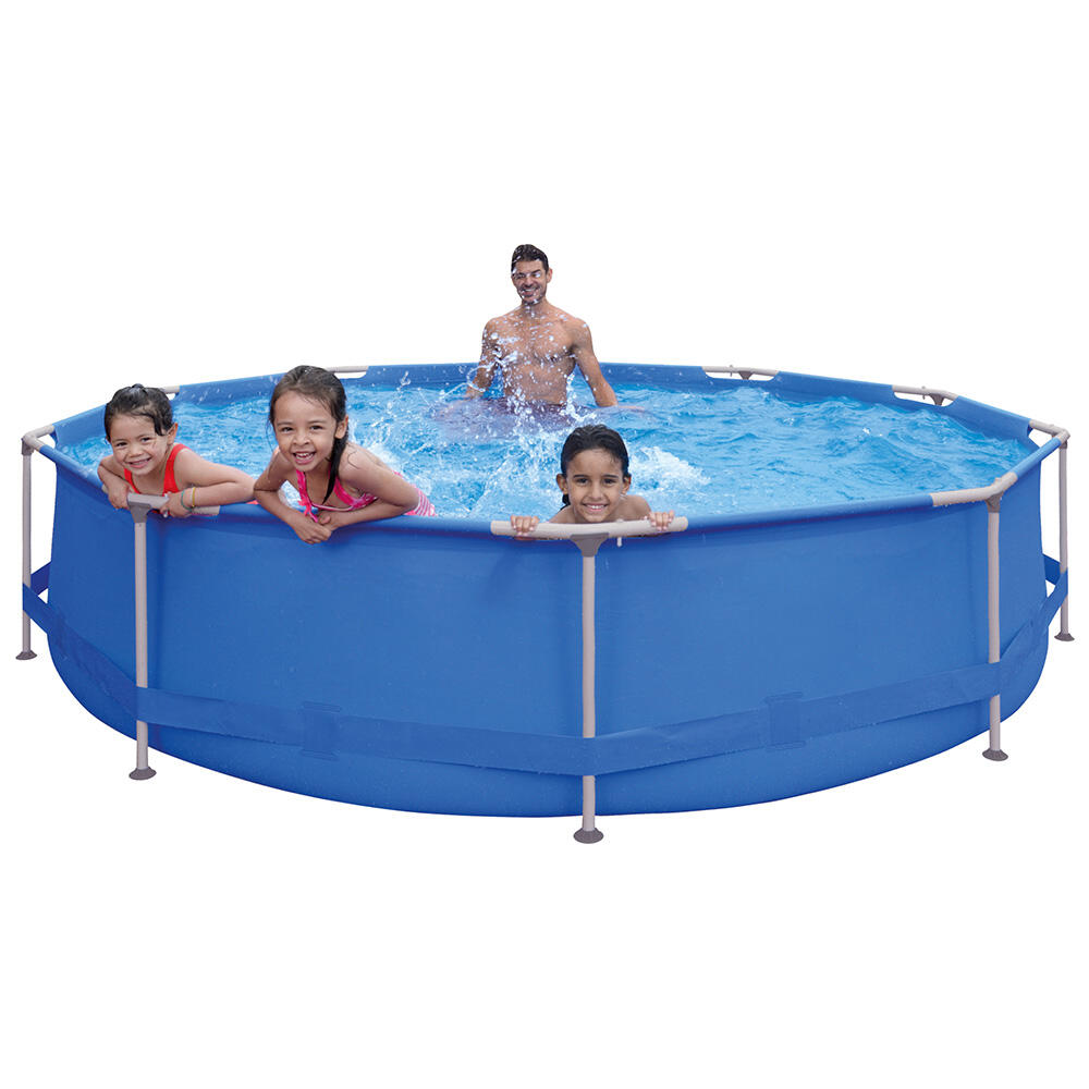 Outdoor Round Metal Frame Swimming Pool Outdoor Above Ground Pool for Kids and Adults
