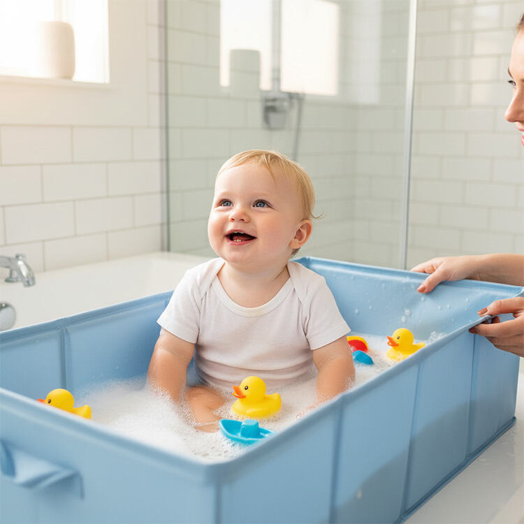 Bak Lipat Khusus Balita Berbentuk Persegi Panjang, Bak Mandi Bayi Portabel dan Kolam Renang