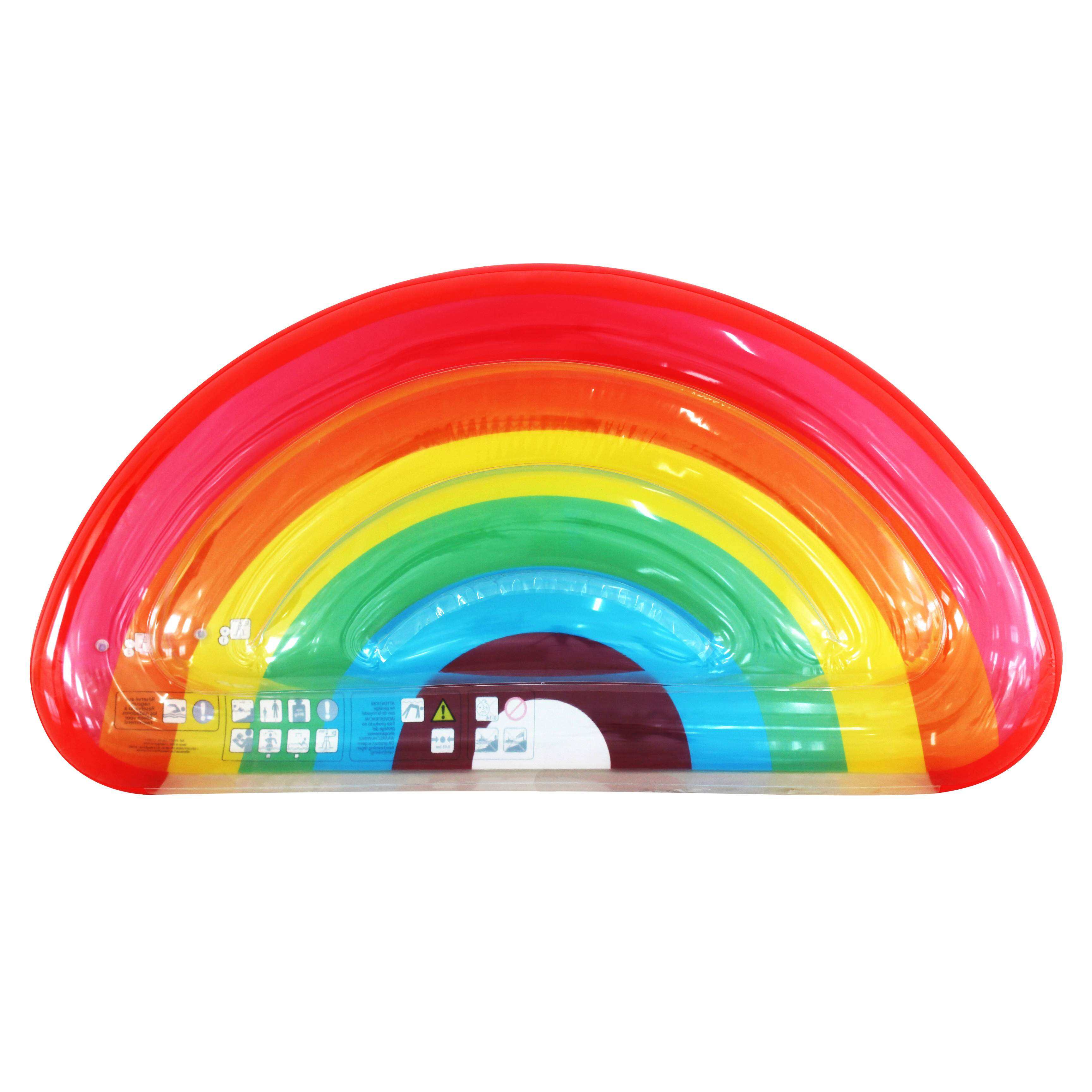 Inflatable Rainbow Pool Float Adults Outdoor Water Floating Raft 