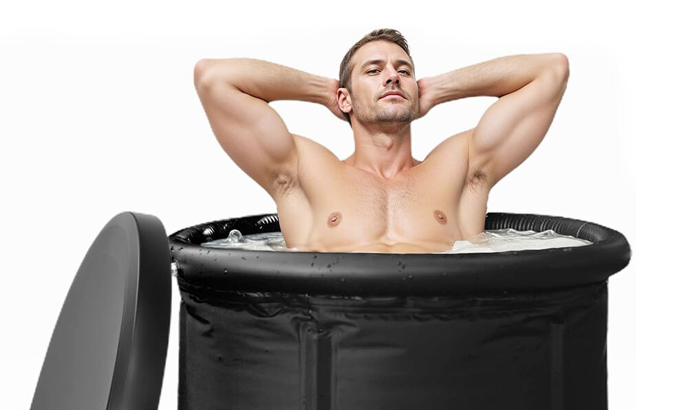 Portable Inflatable Ice Bath Tub for Athletes Cold Plunge Tub with Cover and Lid 