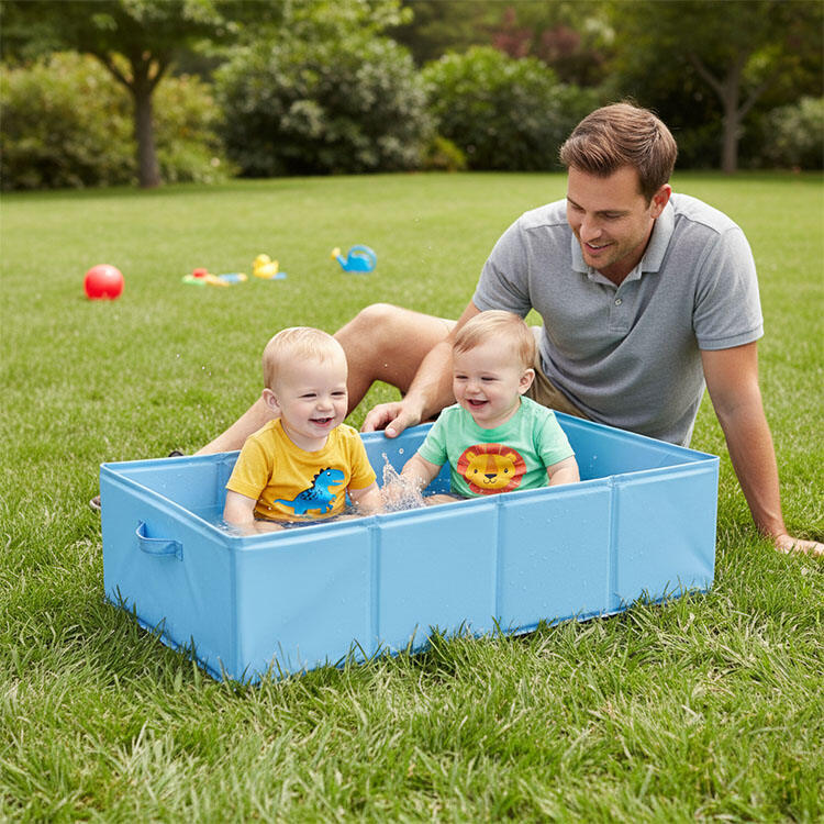 Bak Lipat Khusus Balita Berbentuk Persegi Panjang, Bak Mandi Bayi Portabel dan Kolam Renang