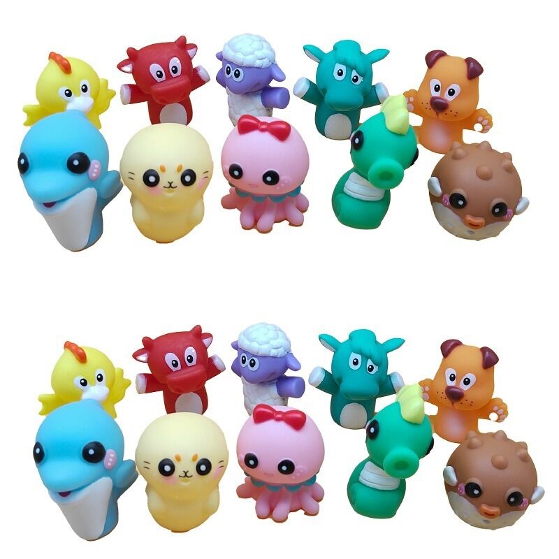 2~4세 어린이를 위한 고무 손가락 인형 만화 미니 음악 교육 장난감