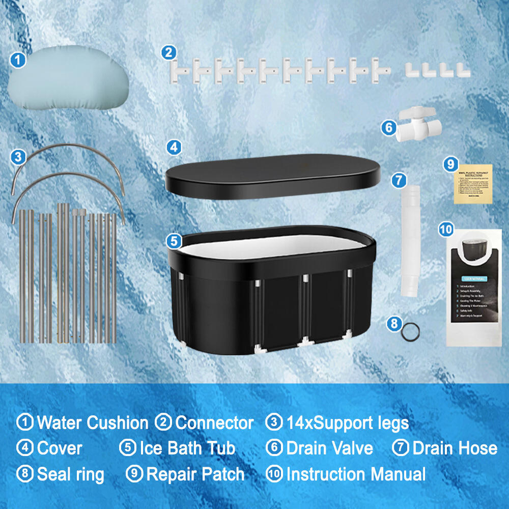 타원형 접이식 콜드 플런지 욕조, 운동선수를 위한 대형 독립형 아이스 배스 욕조 포드