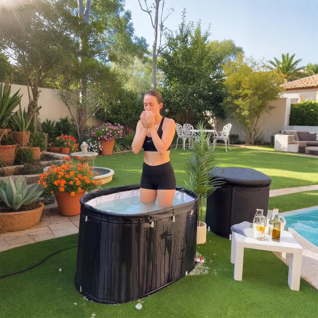 타원형 접이식 콜드 플런지 욕조, 운동선수를 위한 대형 독립형 아이스 배스 욕조 포드