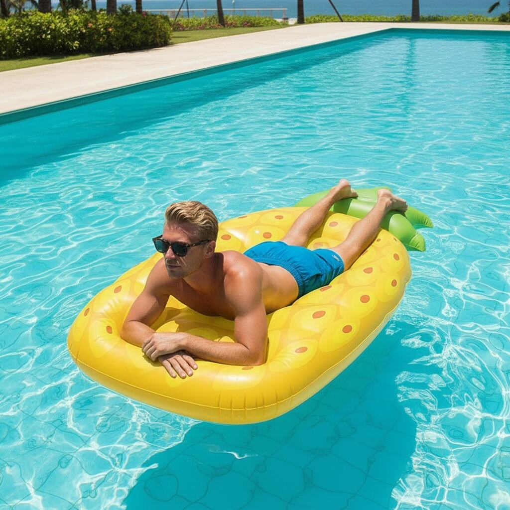 Custom Water Floatie Inflatable PVC Pineapple Slice Pool Float Mat for Adults 