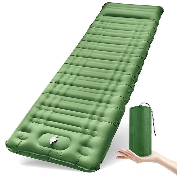 Ultralight Camping Sleeping Pad Inflatable Sleeping Mats with Built-in Foot Pump