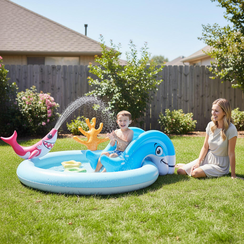 Premium PVC Inflatable Pool with Slide Ultimate Play Swimming Pool & Children's Splash Pool Play Center